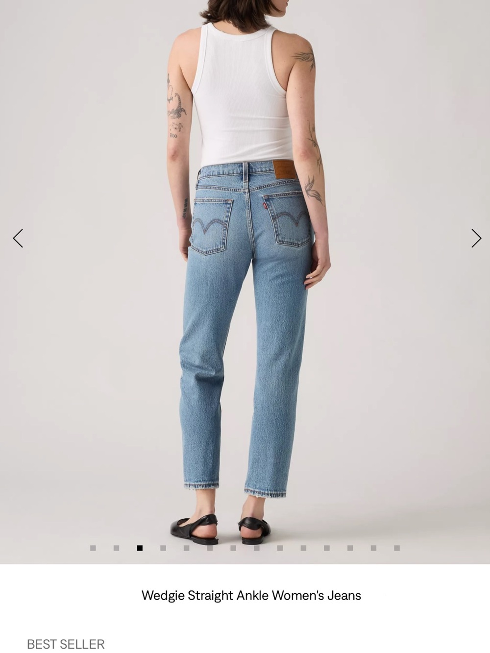 Levi's Light Blue High-Rise Straight Ankle Jeans